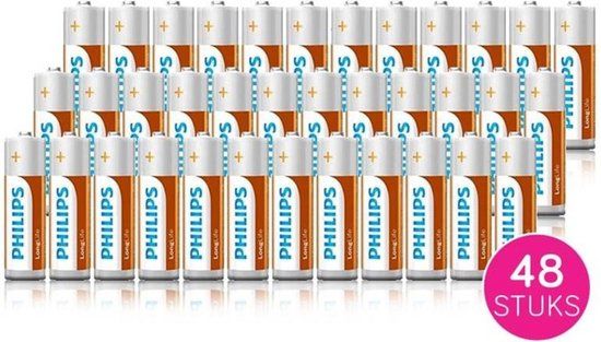 Philips Longlife AA Batterijen / Penlite (48 stuks)