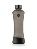 EQUA Squeeze glazen waterfles, 550 ml, herbruikbaar, lekvrij, BPA-vrij, mat, siliconen bodem, peper