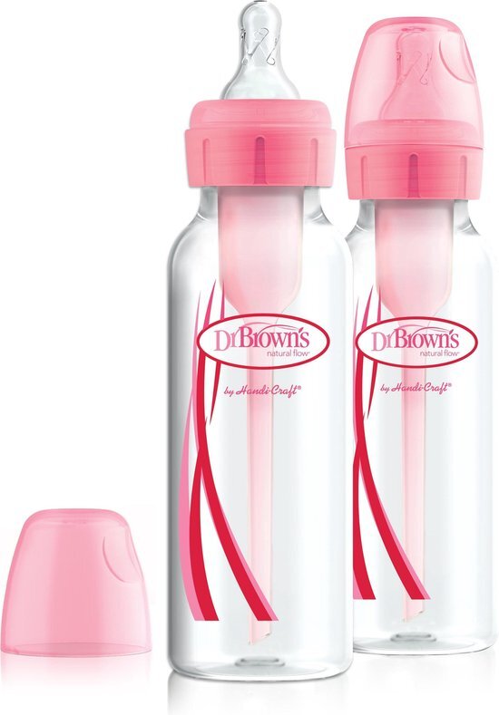 Dr. Browns - Standaardfles 250 ml roze duopack Options Bottle