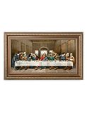 DECORARTS - Het Laatste Avondmaal, Leonardo da Vinci Klassieke Kunstreproducties. Giclee Print & Museum Kwaliteit ingelijste kunst voor wanddecoratie. 24x12, ingelijste grootte: 29x17