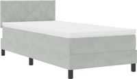 vidaXL Boxspring bed met hoofdeinde Lichtgrijs 100 x 200 cm Fluweel