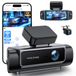 WOLFANG 4K dashcam voor en achter binnen×2 4-kanaals dashcam, autocamera dashcam met 3.39 "IPS, Super nachtzicht, lusopname, G-sensor, 170 groothoek, parkeerwacht, met SD-kaart, APP-bediening