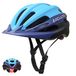 Exclusky Fietshelm voor dames en heren, fietshelm met vizier, fietshelm met licht, geschikt voor mountainbiken, 56-61 cm, blauw