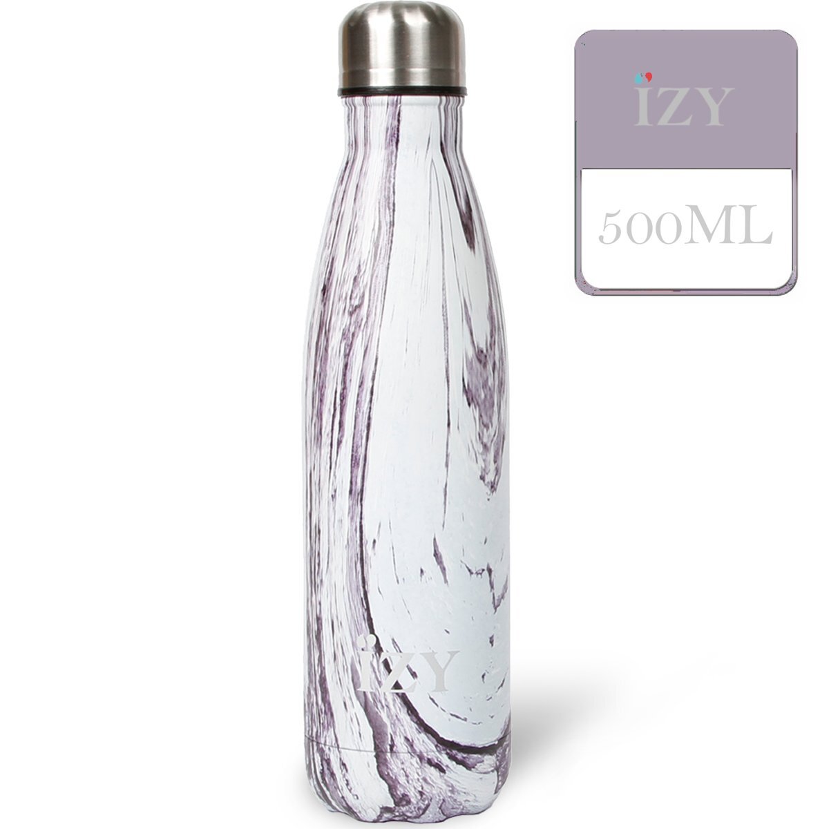 IZY Bottles Design Paars 500ML Thermosfles Thermoskan Thermosbeker VacuÃ¼m fles RVS GeÃ¯soleerd Dubbelwandig Isolatiekan 0 5L Thermos BPA-Vrij