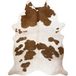 Rugsx Cowhide Tapijt, Koe, Dierenpatroon, Kunstleer, Vloermat voor Woonkamer Thuis Slaapkamer DIY Crafts, Wit-Bruin 100 x 150 cm