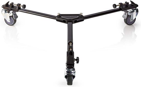 Nedis Statief-Dolly - Maximaal draagvermogen: 20.0 kg - Statief diameterbereik: 29.0 mm - Inclusief reistas - Pootvergrendelingen - Aluminium - Zwart