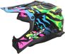 LS2 MX708 Fast II crosshelm Grotesk glans blauw roze groen