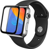 Casecentive Apple Watch screenprotector 44mm - Tempered glass screenprotector 3D - Full cover screen protector - Apple Watch 44mm