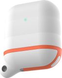 By Qubix AirPods 1/2 hoesje siliconen waterproof series - soft case - wit + oranje