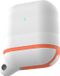 By Qubix AirPods 1/2 hoesje siliconen waterproof series - soft case - wit + oranje