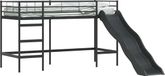 vidaXL Lit pour enfant avec toboggan, noir et anthracite, 100 x 190 cm