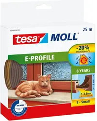 Tesa TesaMoll Classic E-profiel tochtstrip bruin 9 mm x 25 m