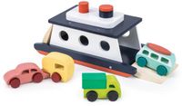 Mentari Houten Autoferry Speelgoedboot - 35,50x11,50x12cm - Multicolor