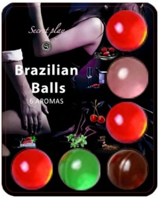 Secret Play Brazilian Balls - Massageolie - 6 Balletjes - Smelten Tot Massageolie - 6 Verschillende Aromas