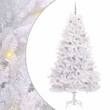 vidaXL Sapin de Noël artificiel articulé blanc 210 cm PVC et acier