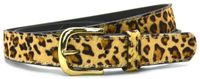 Take-it Timbelt Echt Lederen Riem Panterprint 3cm Breed Maat 105 Goudkleurige Gesp