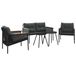 vidaXL Ensemble de balcon 5 pièces avec coussins, acier, anthracite