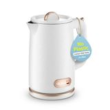 OLEGA Waterkoker: 1800W snel opwarmen elektrische theeketel BPA-vrij 304 roestvrij staal elektrische waterkoker met automatische uitschakeling en droogloopbeveiliging 1.8L wit
