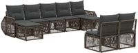 vidaXL Tuinbank - Set - 9 - st - Grijs - en - Donkergrijs - poly - rattan