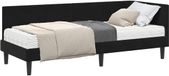 vidaXL Hoekbedframe met Matras Zwart Fluweel 80 x 200 cm