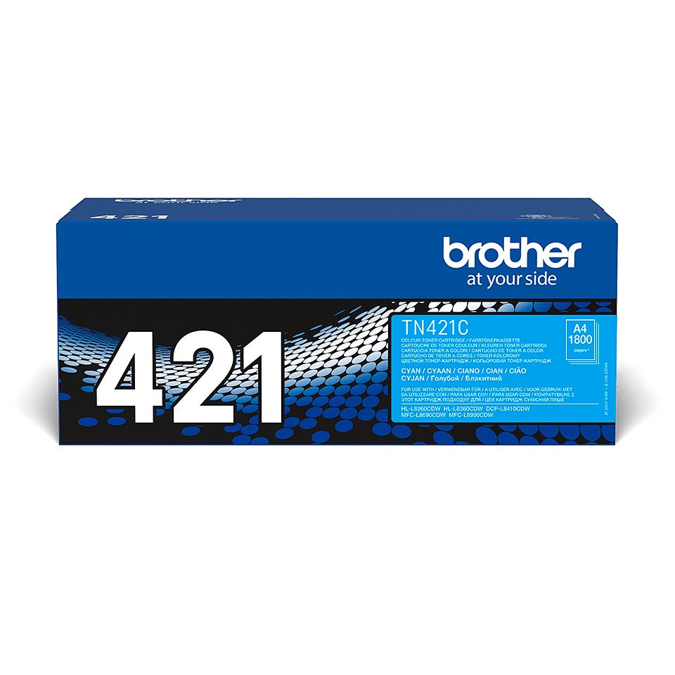 Brother TN-421C Cyan Toner Cartridge - Original - 1800 Pages - Compatible with Brother Printers