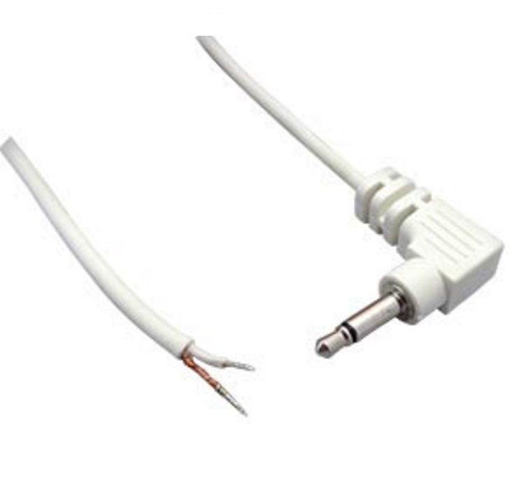 BKL 3.5mm Jack m haaks mono audio kabel met open eind / wit - 1.8 meter