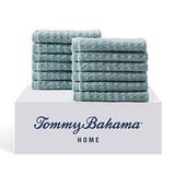 Tommy Bahama - Washandjesset, zeer absorberend katoenen badkamerdecor, pluisvrij en kleurbestendig (Northern Pacific Turquoise, 12-delig)