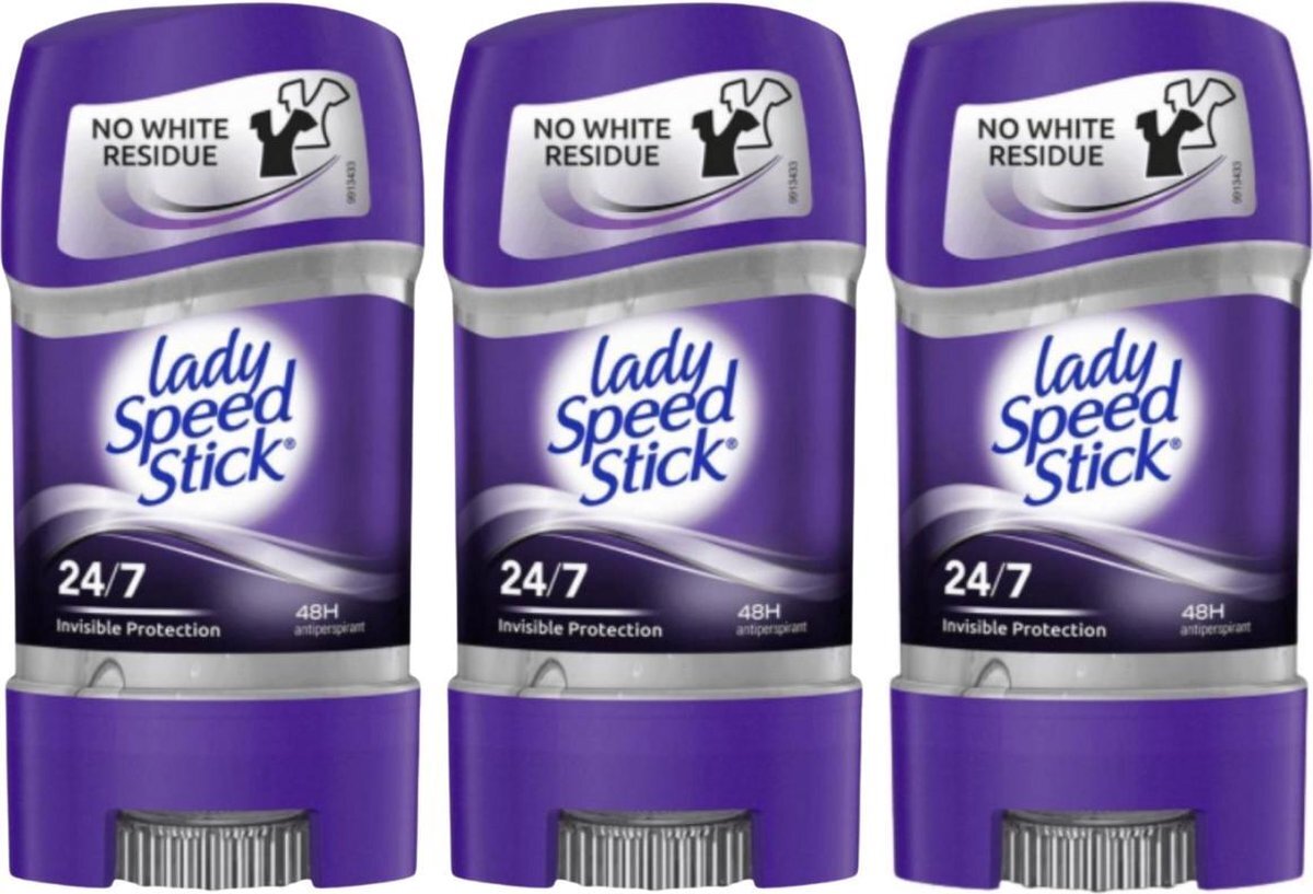 Lady Speed Stick Invisible Protection Deodorant Gel Stick Vrouw - Anti-Transpirant Deodorant Gel Stick met 48 Uur Zweetbescherming - Bestseller Uit Amerika - 3 Stuks