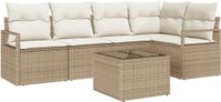 vidaXL Banc de jardin beige et crème polyrotin