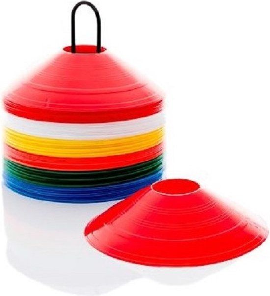 Muscle Power Markeerset - Pionnen - 60 Stuks - Rood/Groen/Wit/Blauw/Geel/Oranje - Kunststof - 19.5x19.5x4.5 cm