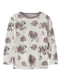 NAME IT NMFWILLITUS WOOL LS TOP Meisjes Lange mouwen shirts Wol Gebloemd Wit Maat 92