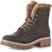 Tamaris - Dames - Veterboots - Leer - Wol - Mocca - Maat 38