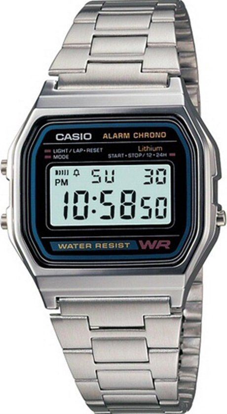 Casio Vintage A158WA-1D Digital Watch - Unisex - Silver
