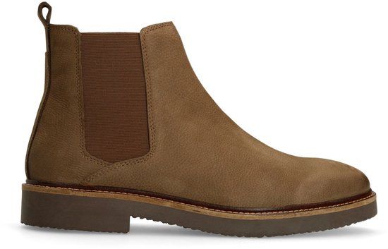 Manfield - Heren - Taupe nubuck chelsea boots - Maat 40