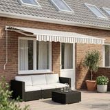 Maison Exclusive - Housse de remplacement pour auvent, 5x3,5 mètres, rayé gris clair et blanc