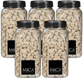Mica Decorations decoratie steentjes - 5x - creme wit - 650ml