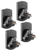 RICOO LH038-B, luidsprekerwandhouders, set van 4 stuks, universele boxen, wandhouder, luidsprekerhouder, wandmontage, luidsprekerwandmontage, zwart