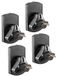 RICOO LH038-B, luidsprekerwandhouders, set van 4 stuks, universele boxen, wandhouder, luidsprekerhouder, wandmontage, luidsprekerwandmontage, zwart