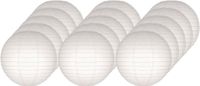 Merkloos 15x stuks Luxe bol lampionnen wit 25 cm