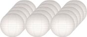 Merkloos 15x stuks Luxe bol lampionnen wit 25 cm