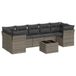 vidaXL 8-delige loungeset met kussens, polyrattan, grijs