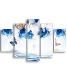 Homemania Wandafbeelding, vlinders, 5 dieren per woonkamer, meerkleurig, 95 x 0,3 x 60 cm, HM205MDF098, MDF