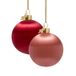 Vondels Kerstballen Rood/Perzik (Set van 4) (Ø8cm)
