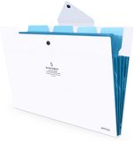 Classeur sans marque A4 - Extensible avec 5 compartiments et bouton-pression - Grande capacité pour bureau
