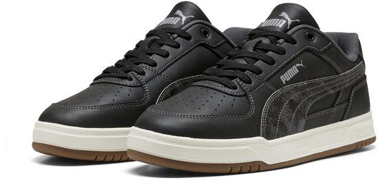 PUMA Puma Caven III Crafted Leather Unisex Sneakers - PUMA Black-Gray Echo-Moody Gray