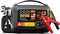 AutoXtreme 12V Jumpstarter met Compressor voor Auto – 1920 CCA - Boost Xtreme 8250 – Starthulp met Forcestart, Powerbank & LED-scherm – Incl. Zaklamp & Opbergkoffer