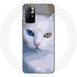 Maniacase Hoesje Redmi Note 11 5G Turkse van Kat blauw oog en geel oog