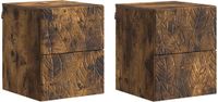 vidaXL Muurbevestigde Nachttafel Gerookt eiken 34,5 x 33 x 40 cm