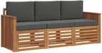 vidaXL - Canapé d'angle - 3 places - Naturel et anthracite - Acacia massif