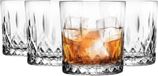 Glasmark KROSNO 1992 Whiskyglazenset Whiskyglazen 4-delig 280 ml Rum Gin Bourbon Cocktail Whiskyglas Drinkglazen Geslepen Vaatwasmachinebestendig